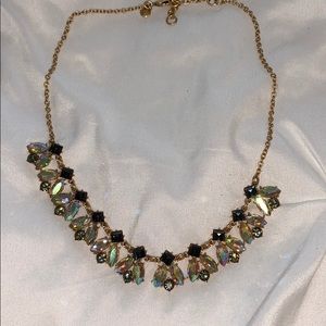 Multi colored stone statement golden necklace